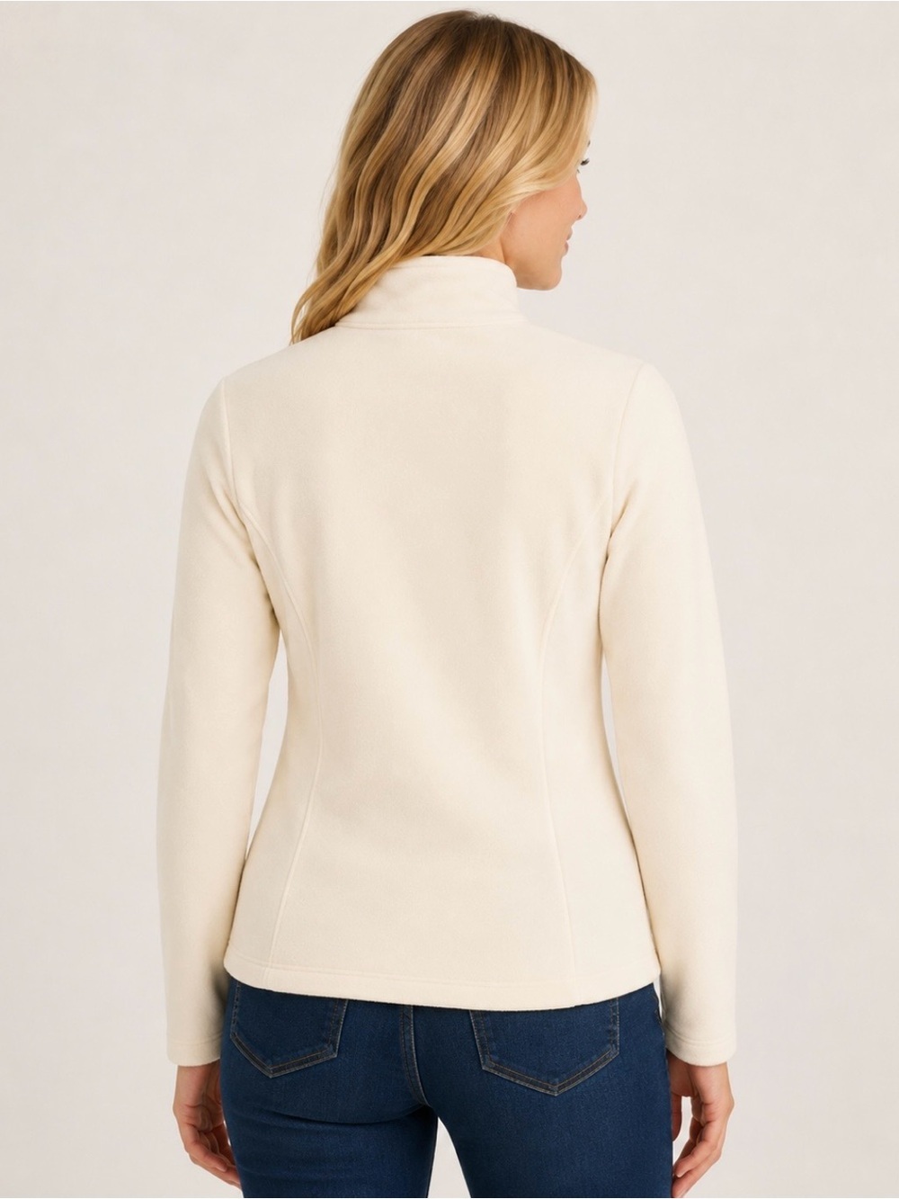 LandsEnd Women Anyweather Fleece Quarter Zip Pullover Sporty Lightweight Warmth - Picture 2 of 4